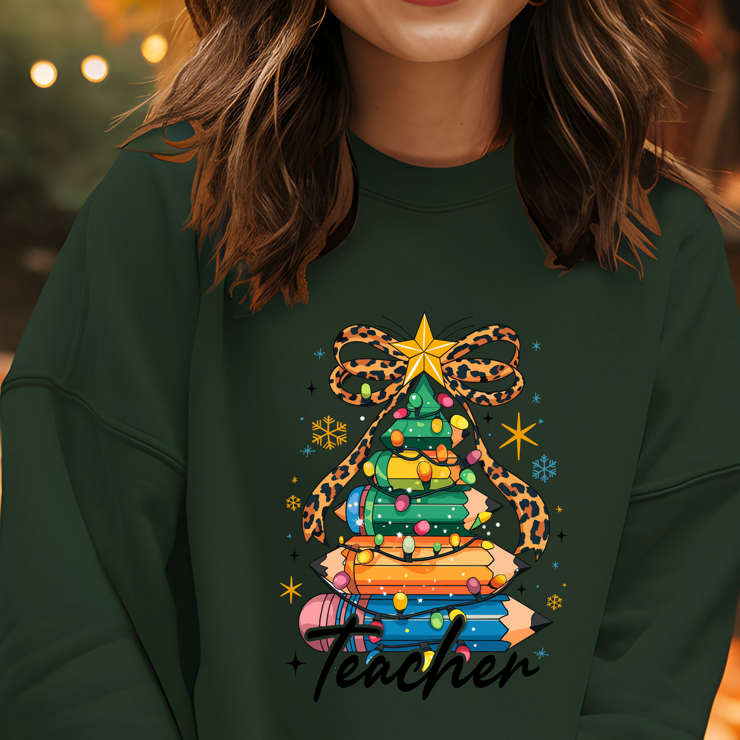 PENCIL TEACHER TREE FULL COLOR DIRECT TO FILM TRANSFER