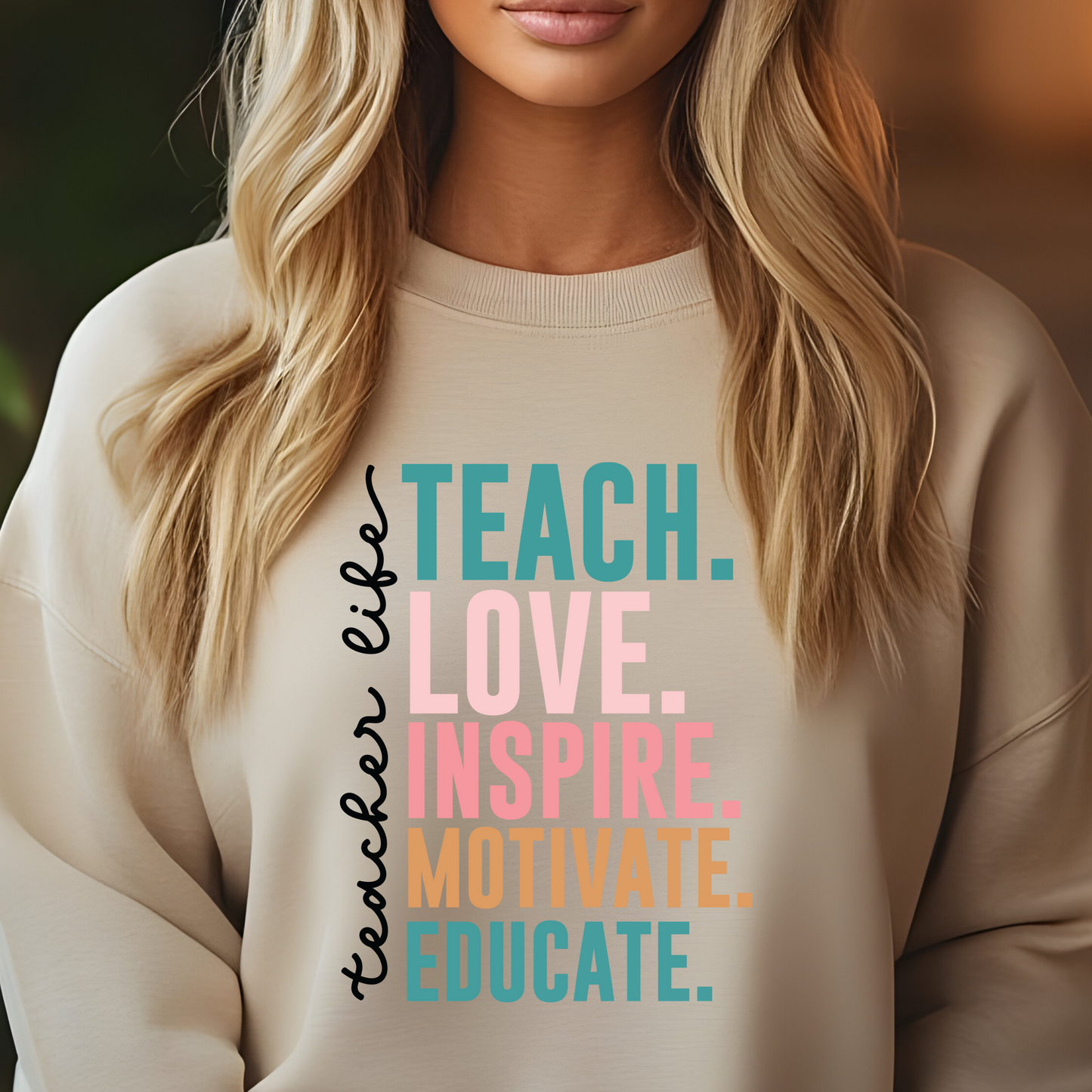 TEACH LOVE INSPIRE FULL COLOR DIRECT TO FILM TRANSFER