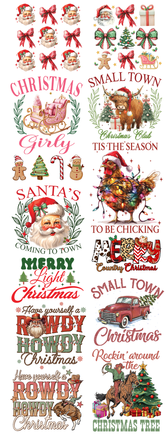 Howdy Christmas premade Gangsheet 22x60